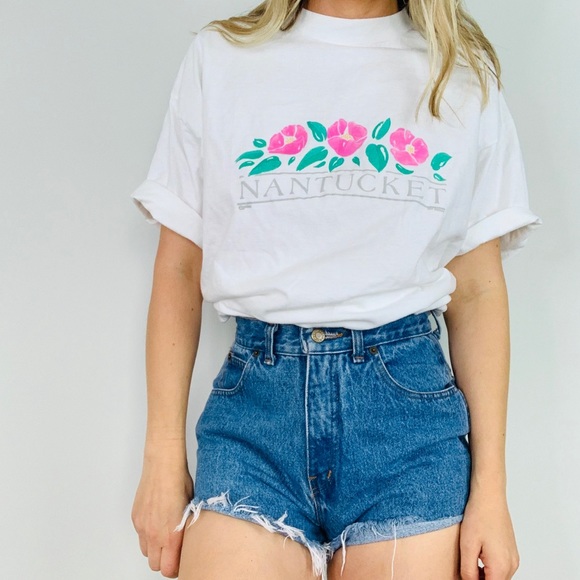 Vintage Nantucket single stitch white tee shirt L - Picture 1 of 7